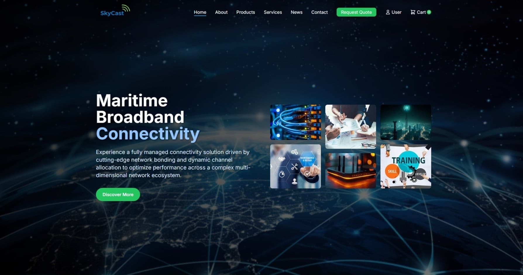 SkyCast: Maritime Connectivity Solutions – Frontend Development - Frontend Development by MD. AL AMIN | Professional Portfolio Project